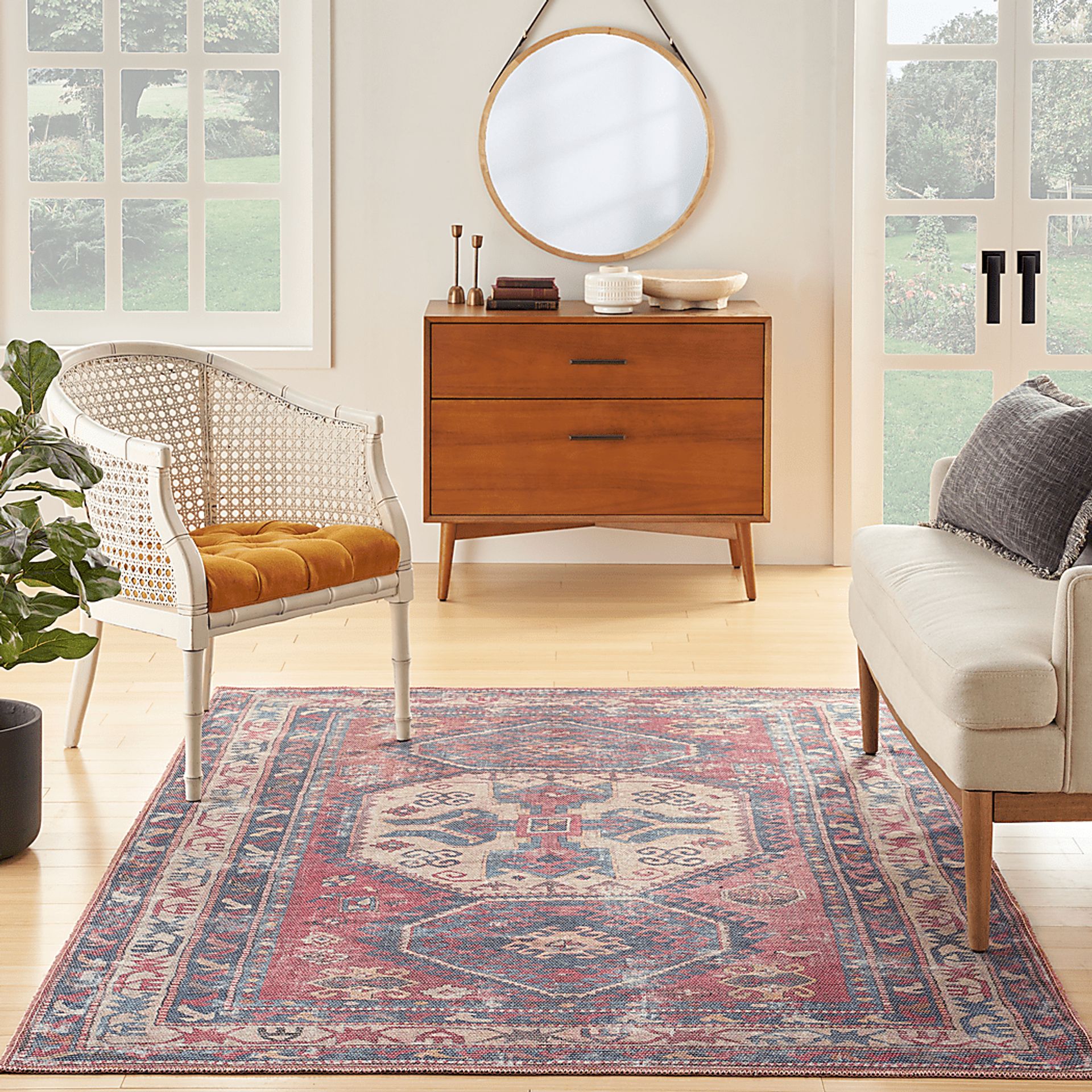 Arella Lynn Red/Navy 4' x 6' Rug - Image 2