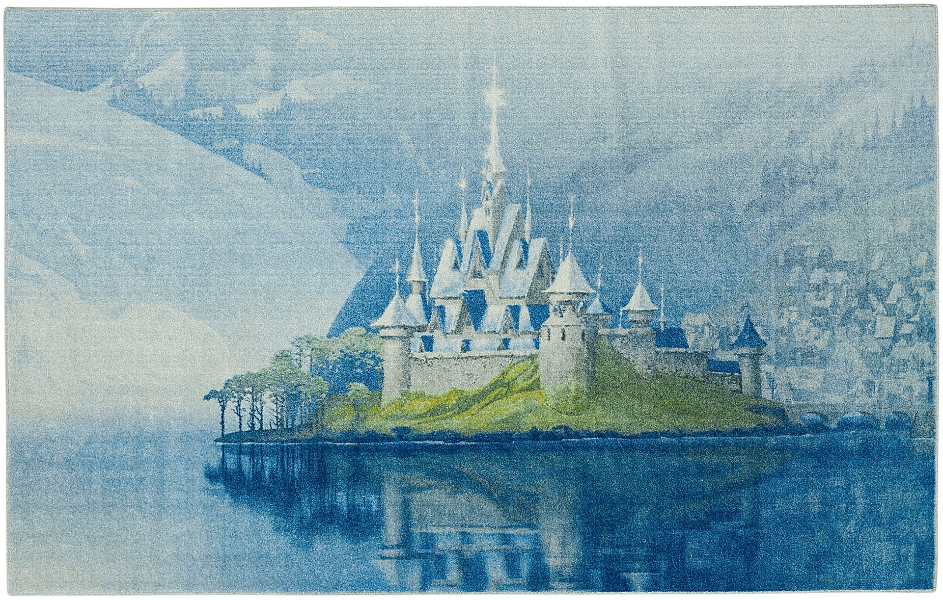 Kids Disney's Arendelle On The Lake Blue 3'3 x 5' Rug - Image 1
