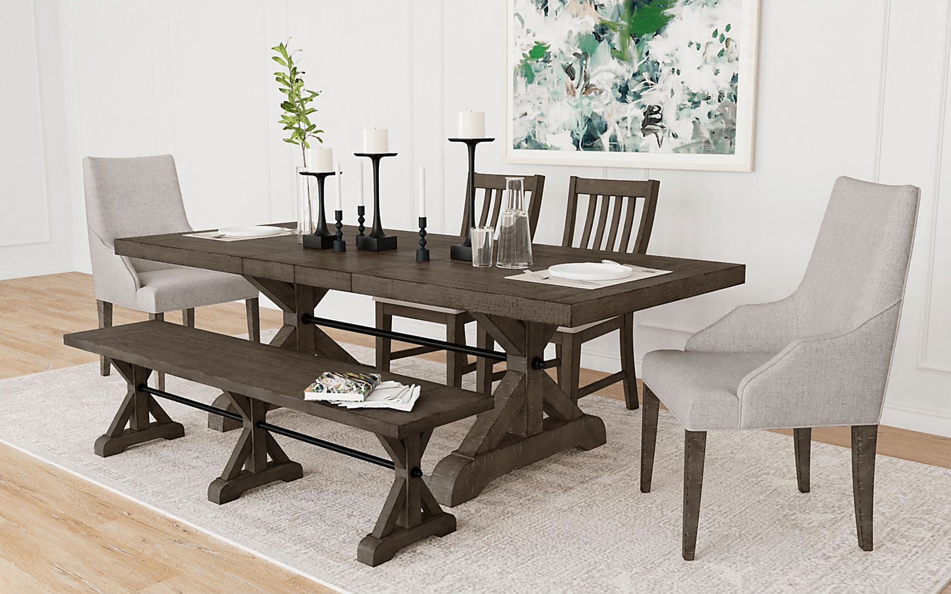 Arevig Brown Dining Bench - Image 2
