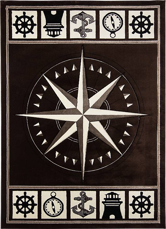 Argelia Dark Brown 7'8 x 10'2 Rug - Thumbnail - Image 1