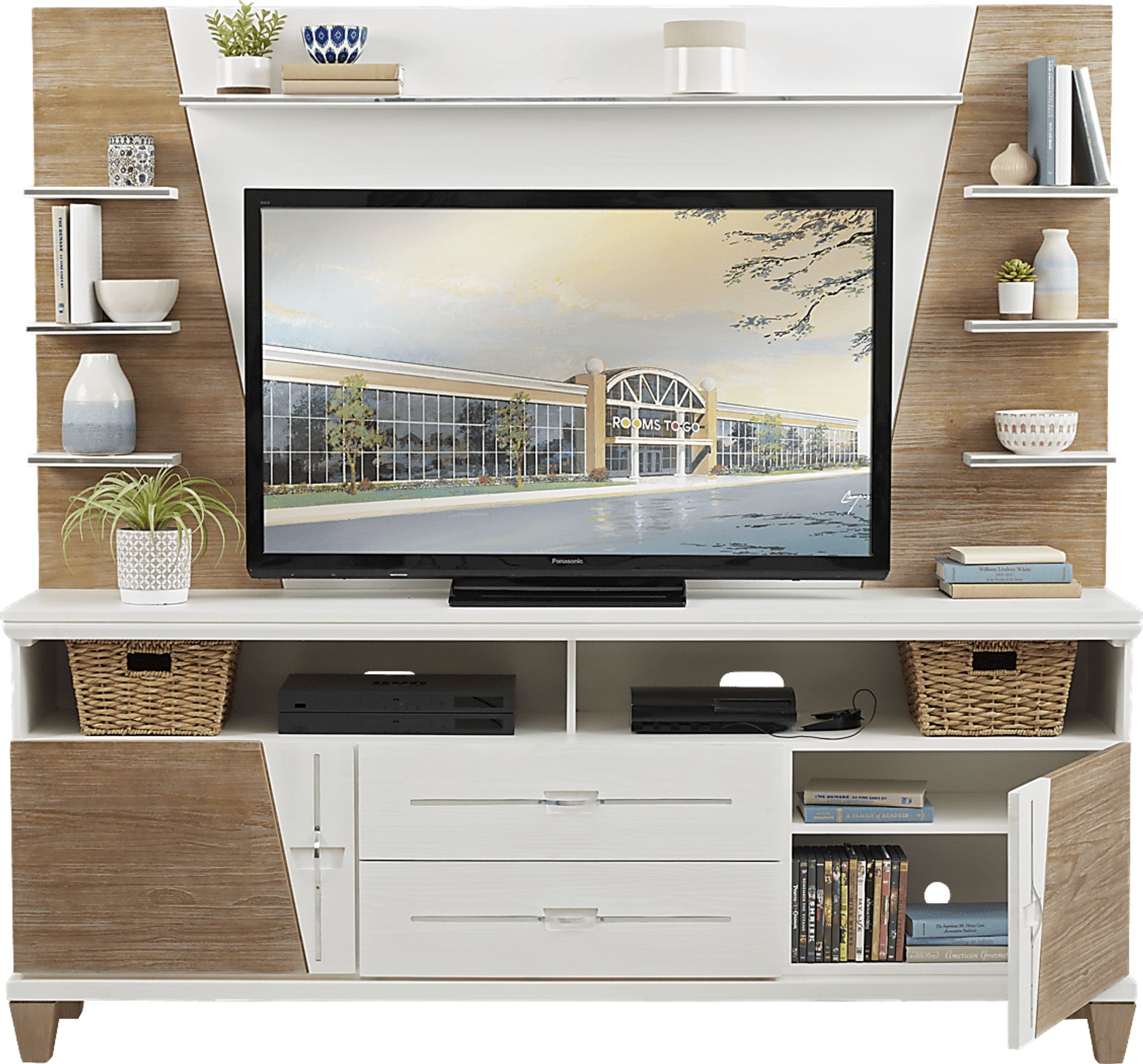 Argento Pecan 2 Pc Wall Unit - Image 2