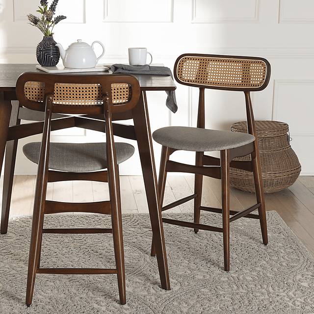 Argilla Walnut Brown Counter Stool, Set of 2 - Thumbnail - Image 2