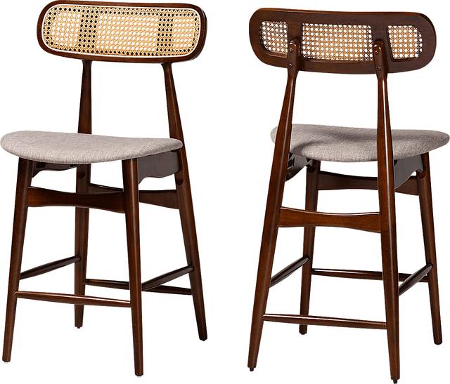 Argilla Walnut Brown Counter Stool, Set of 2 - Thumbnail - Image 1