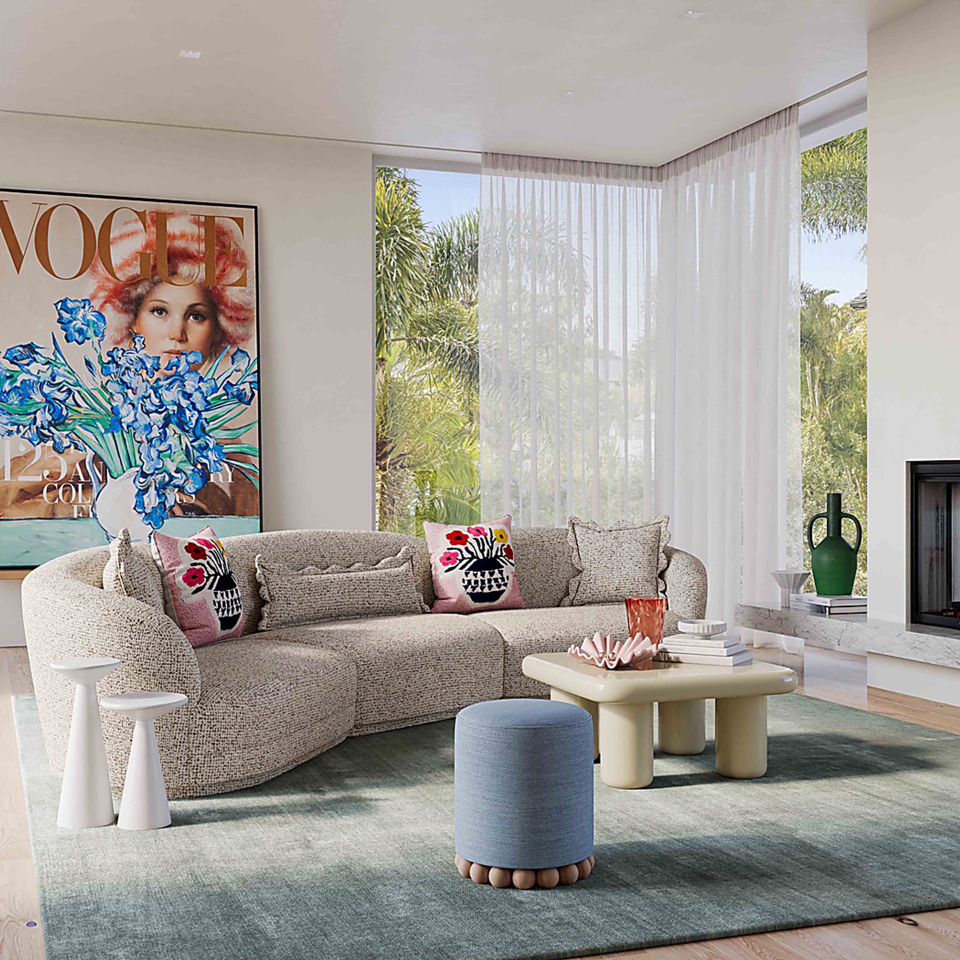 Argyll Beige 3 Pc Sectional - Image 2