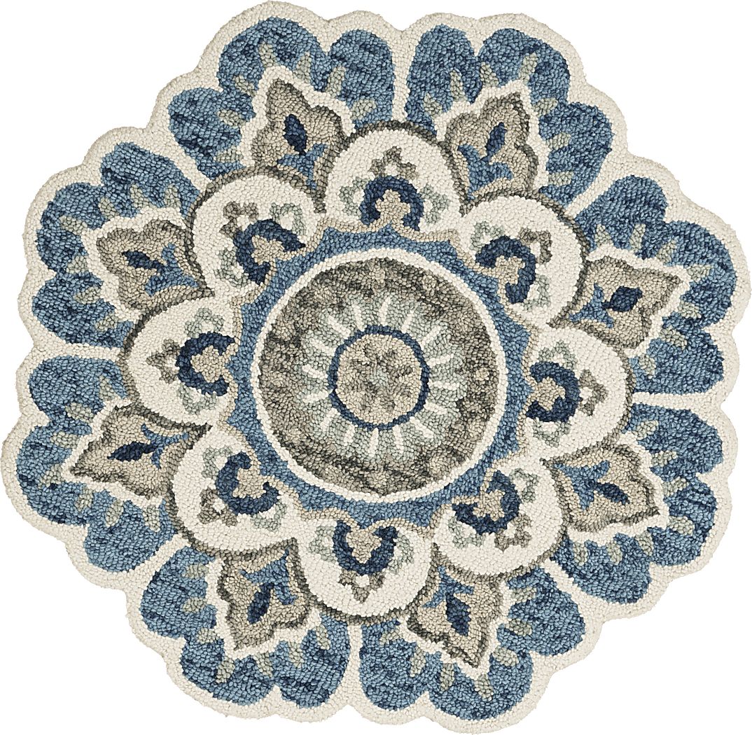Ariam Blue 5' Round Rug