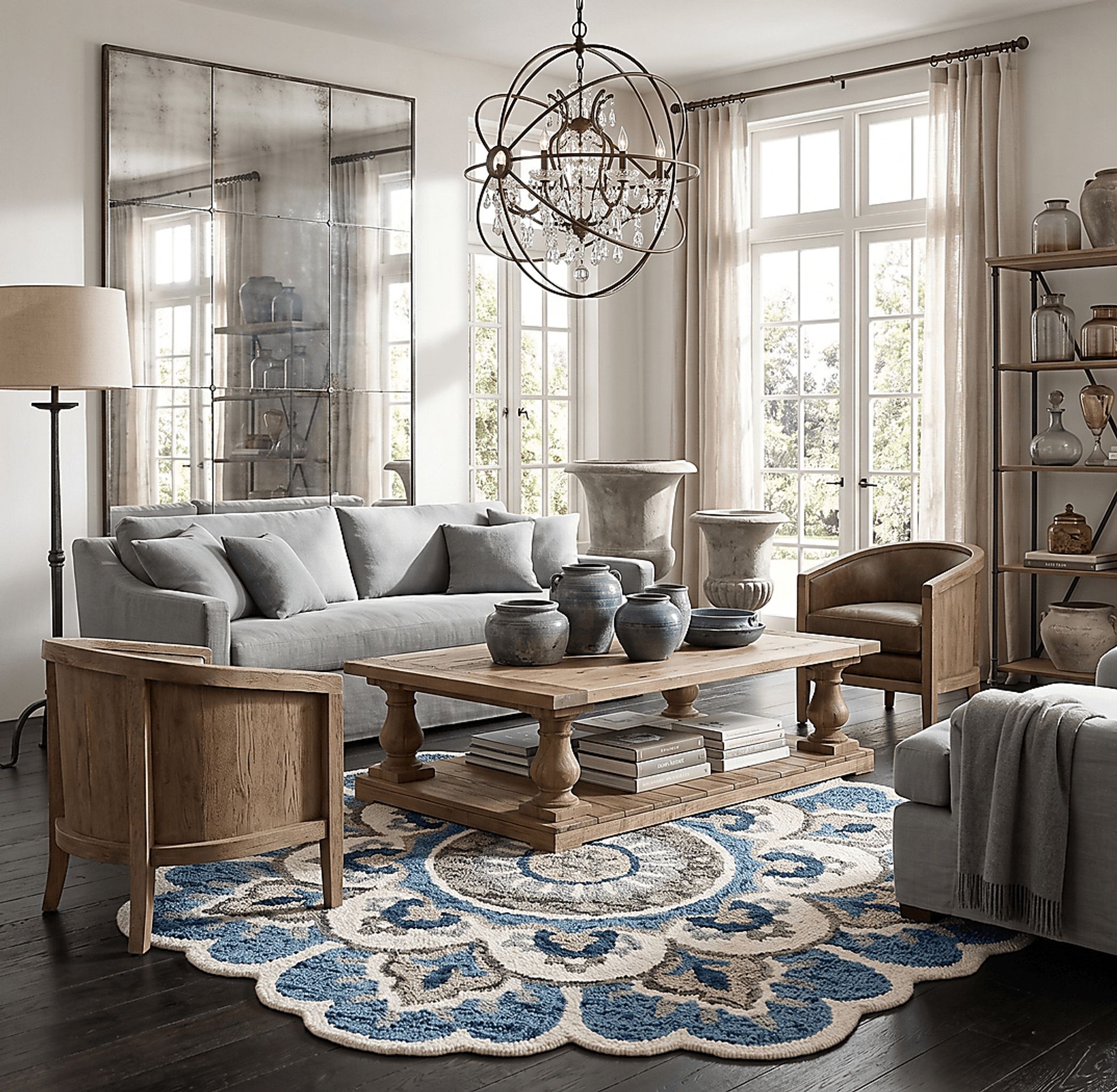 Ariam Blue 6' Round Rug - Image 8