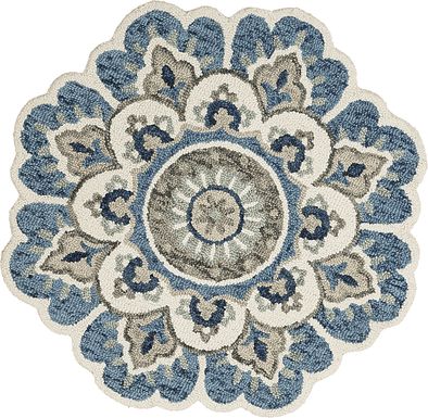 Ariam Blue 6' Round Rug