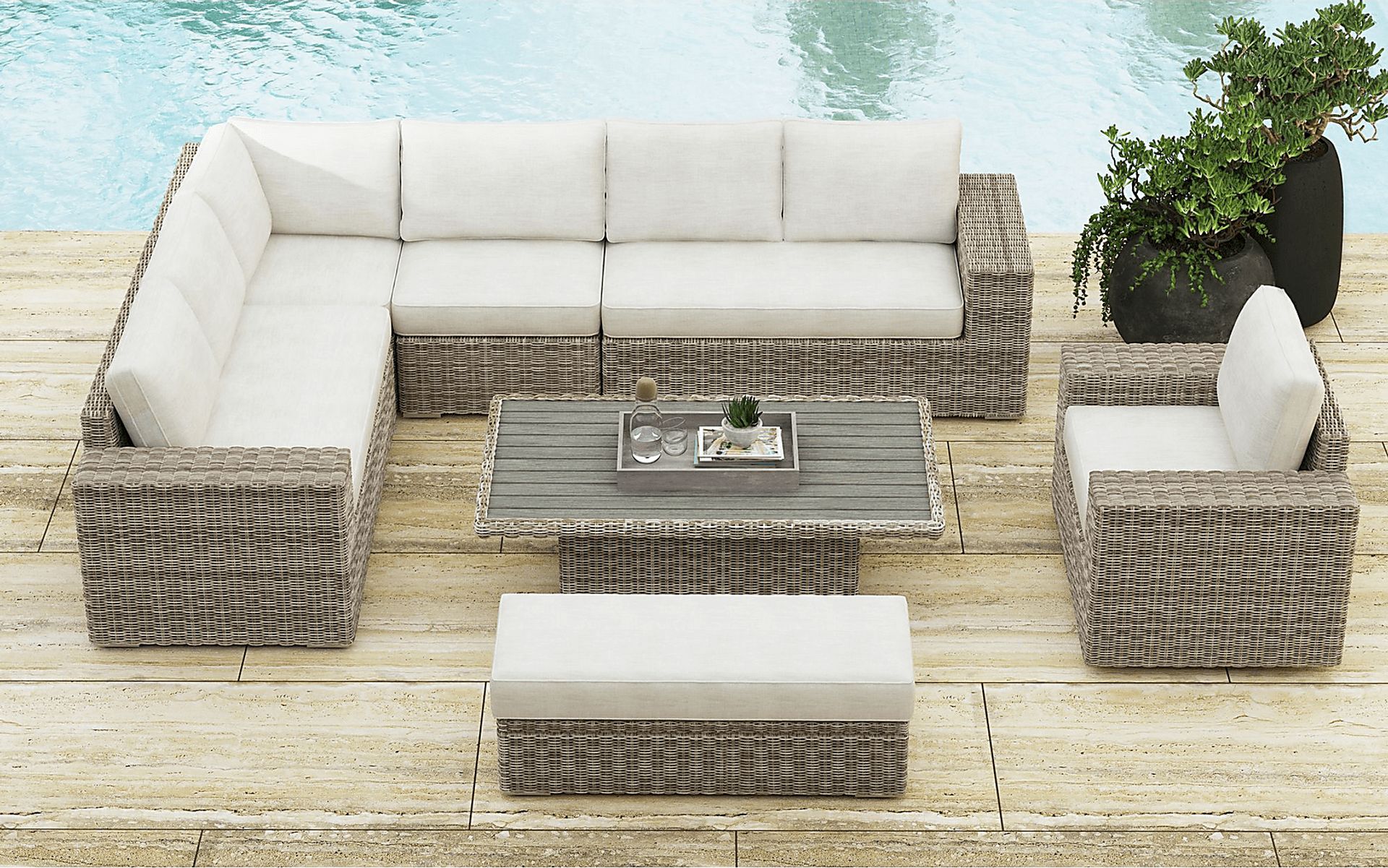 Ariana Beige Ottoman - Image 2