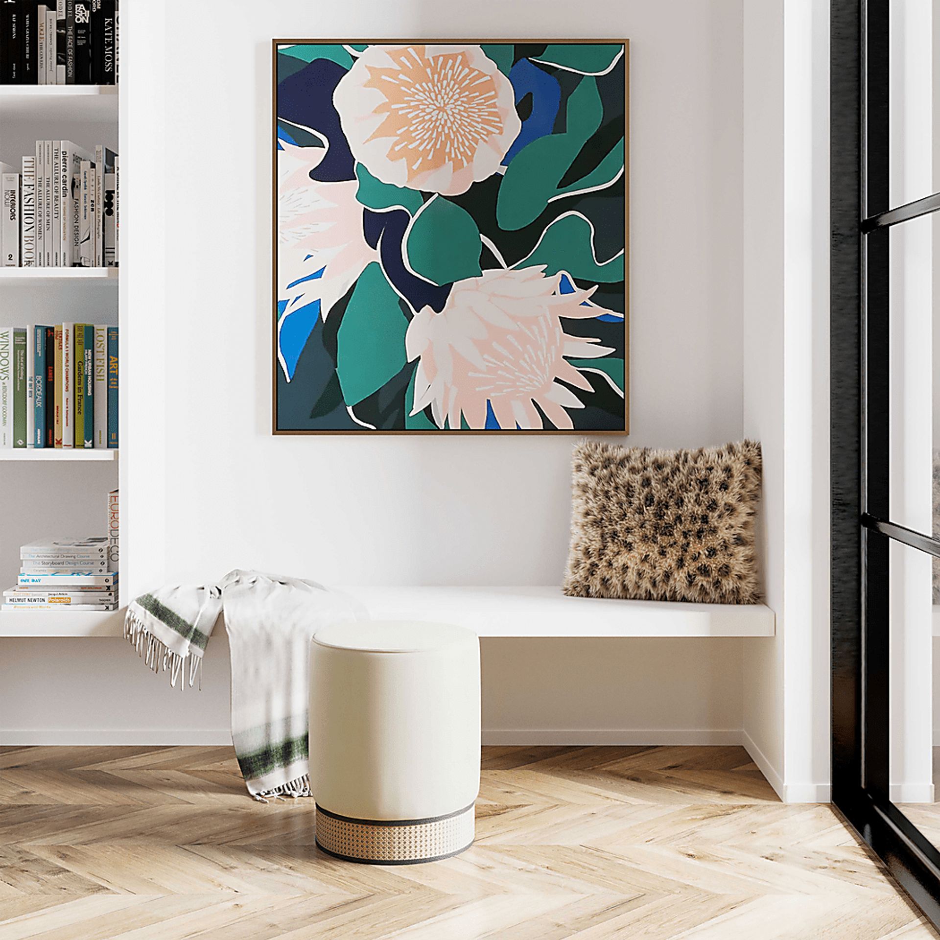 Arielan Cream Ottoman - Image 6