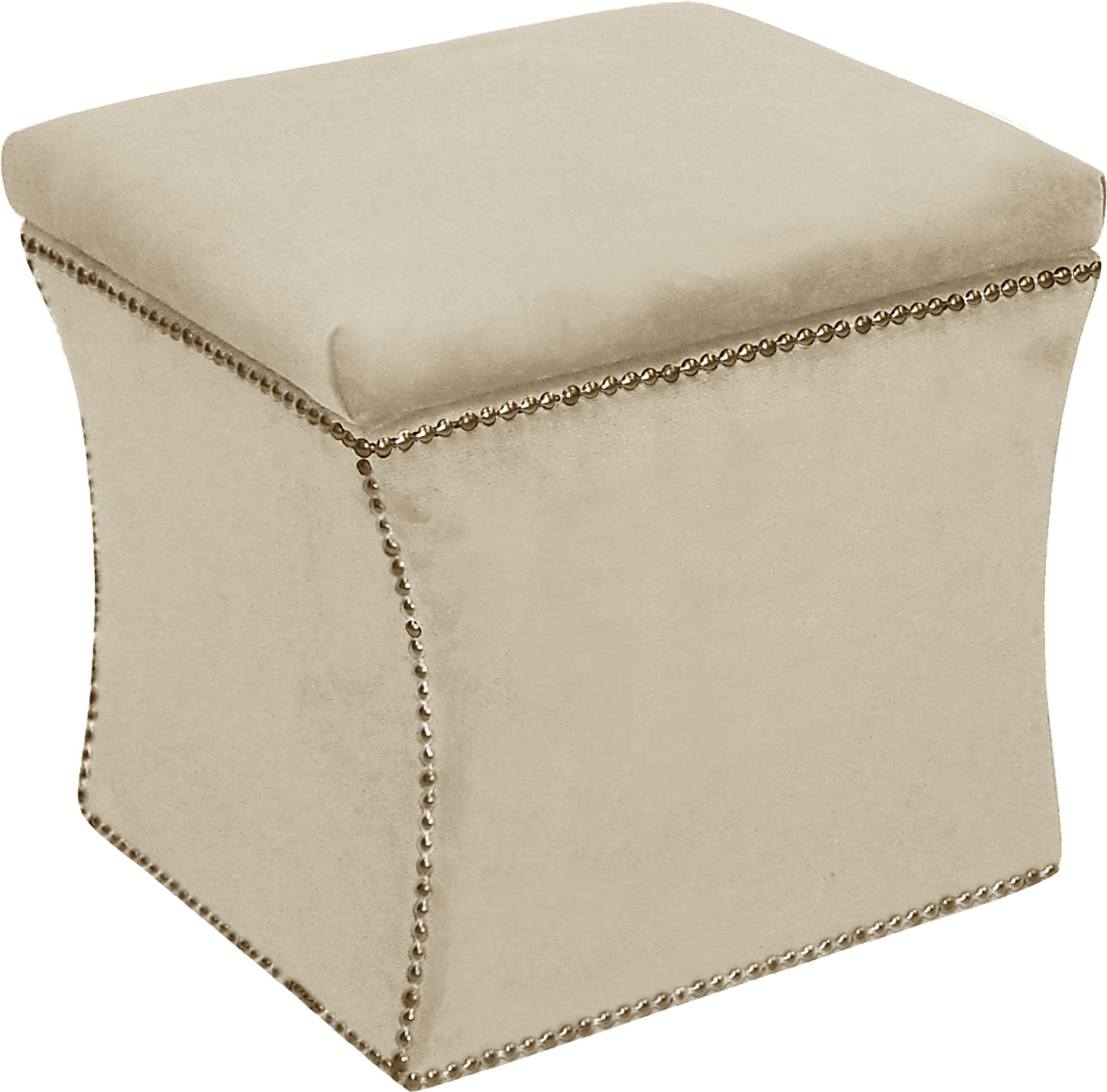 Arielle Square Beige Storage Ottoman - Image 1