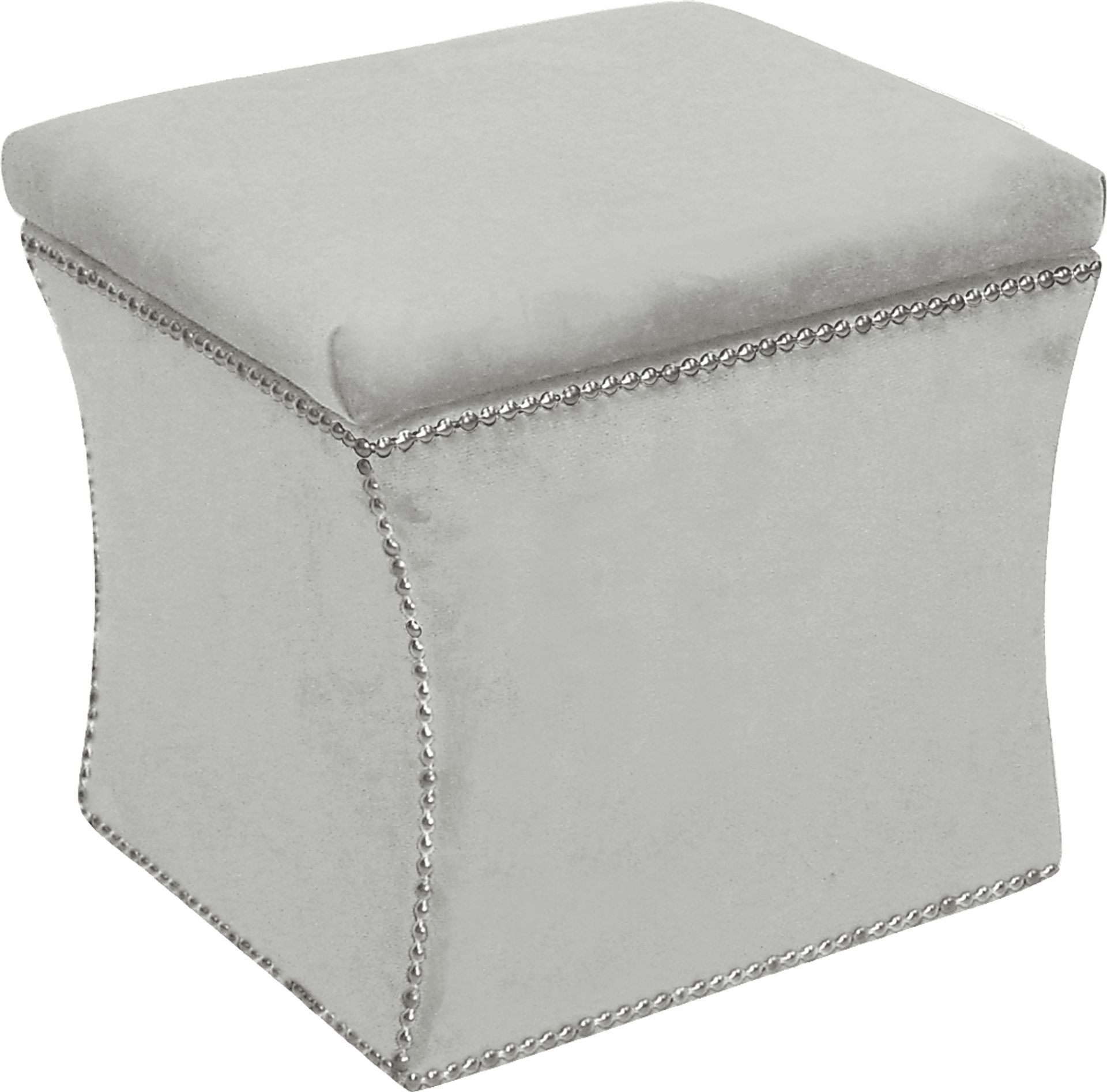 Arielle Square Gray Storage Ottoman - Image 1
