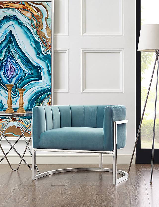 Arietta Blue Accent Chair - Thumbnail - Image 2
