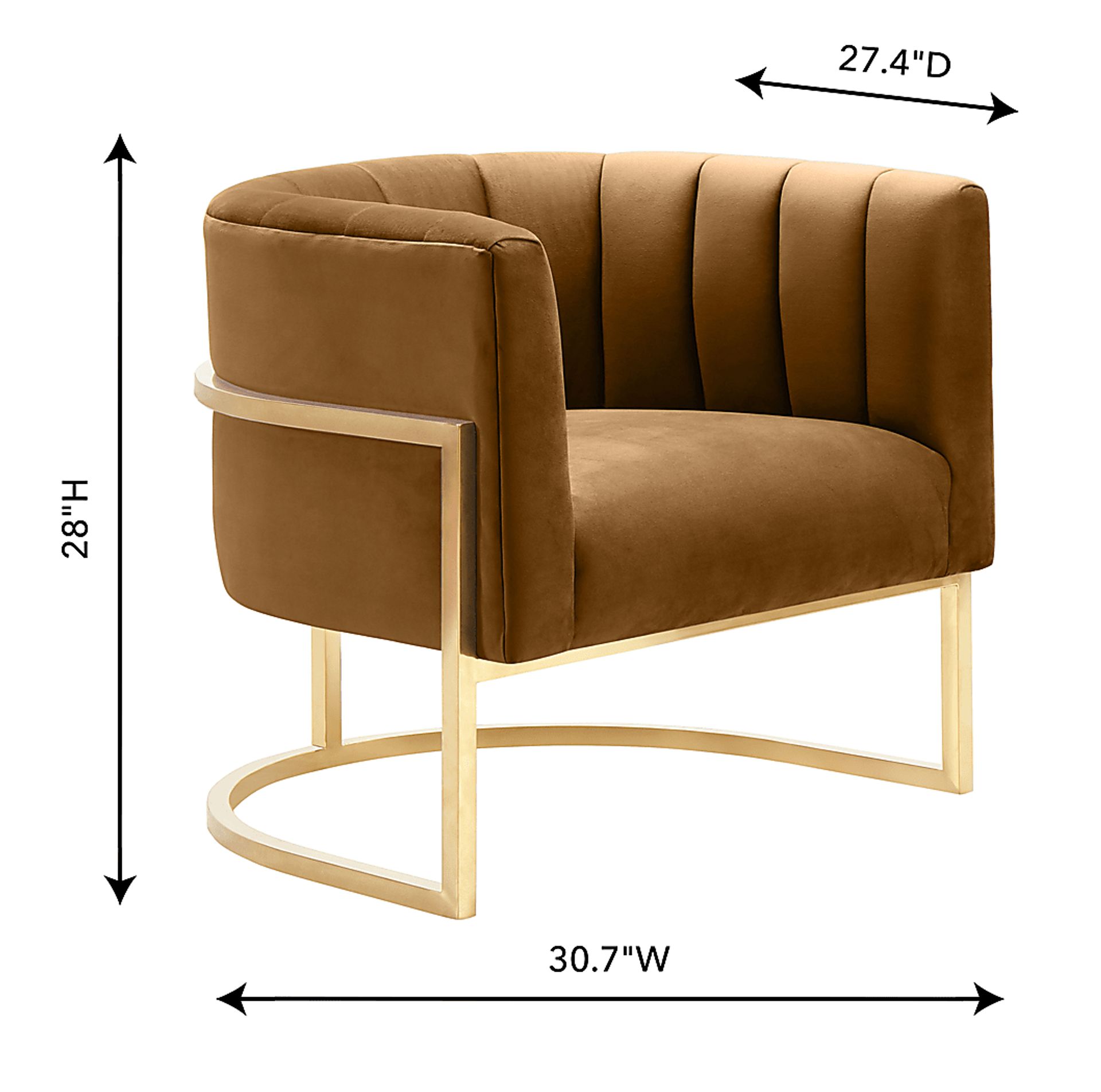 Arietta Cognac Accent Chair - Image 6