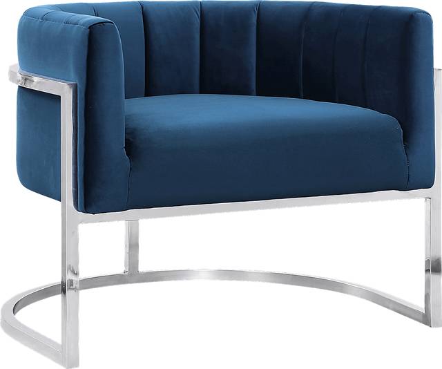 Arietta Navy Accent Chair - Thumbnail - Image 1