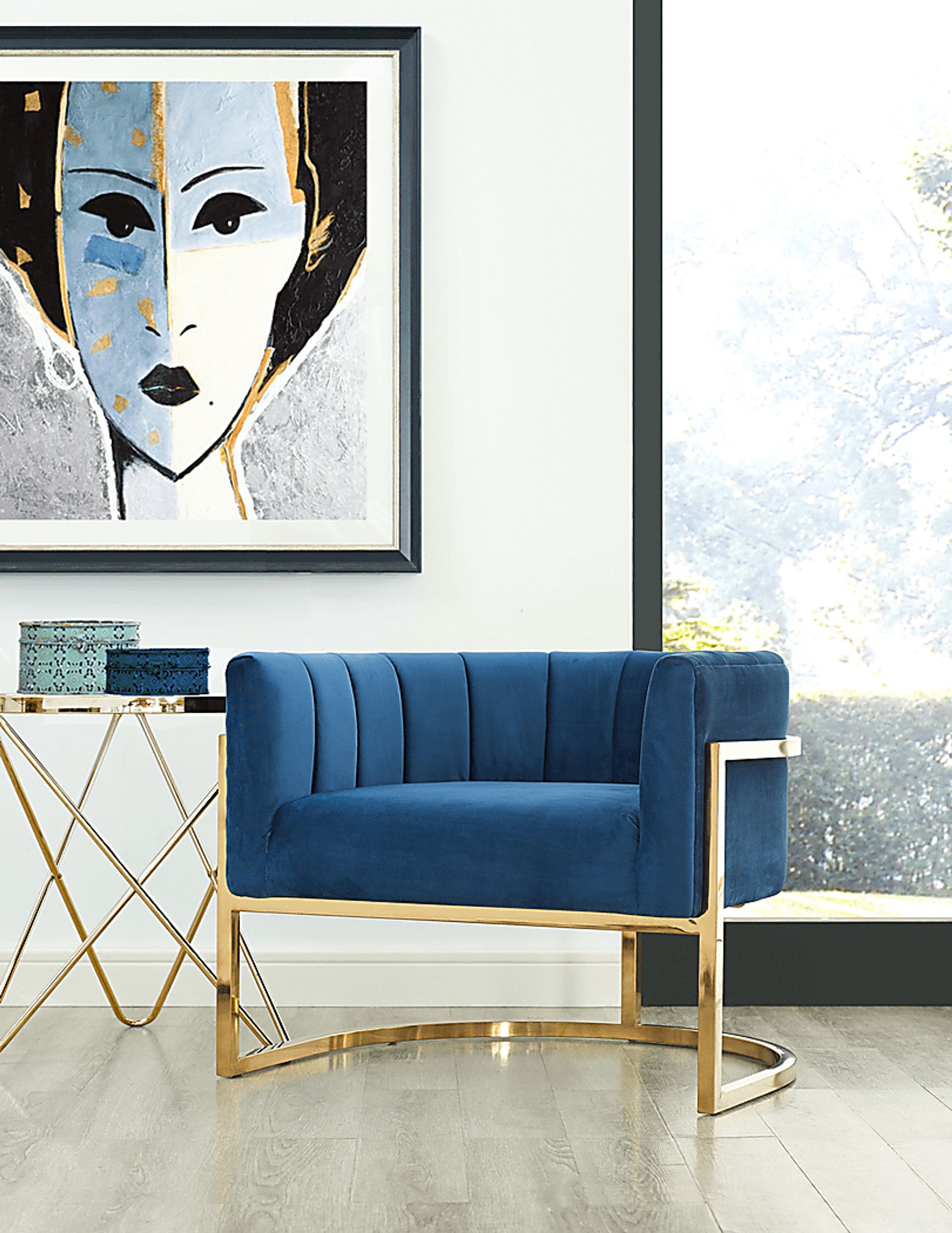 Arietta Navy Accent Chair - Image 3