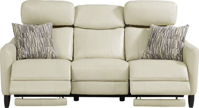 Arilio Beige Leather 3 Pc Living Room with Dual Power Reclining Sofa - Thumbnail - Image 3