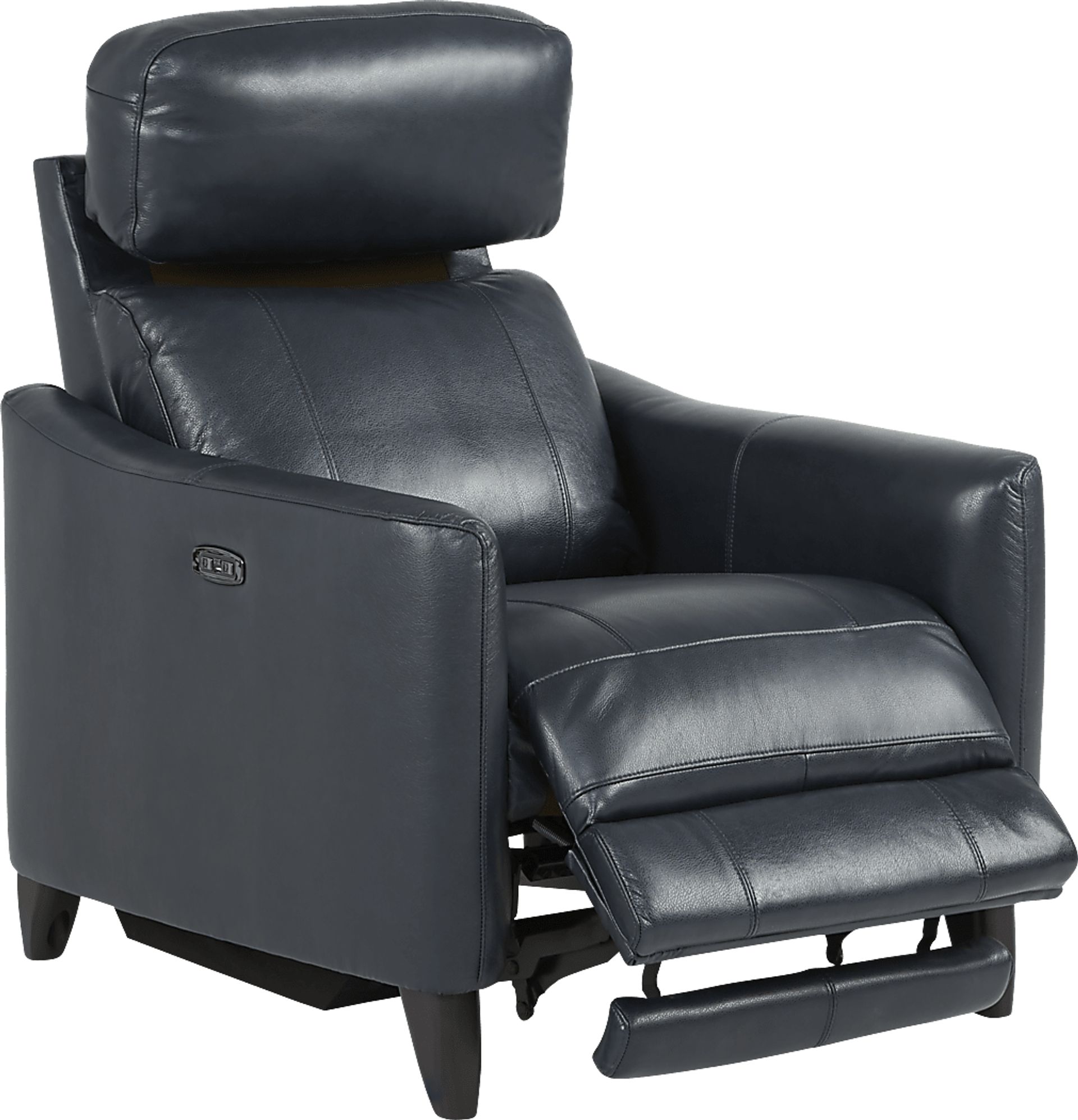 Arilio Navy Leather Dual Power Recliner - Image 3