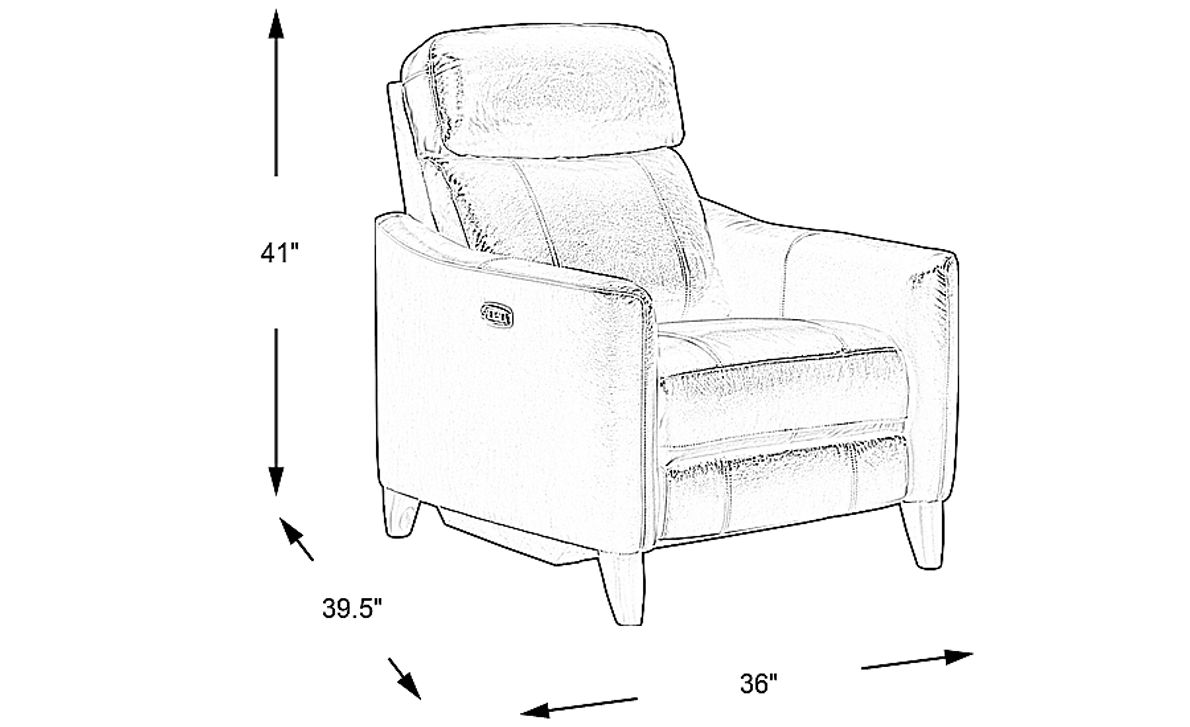 Arilio Navy Leather Dual Power Recliner - Rooms To Go