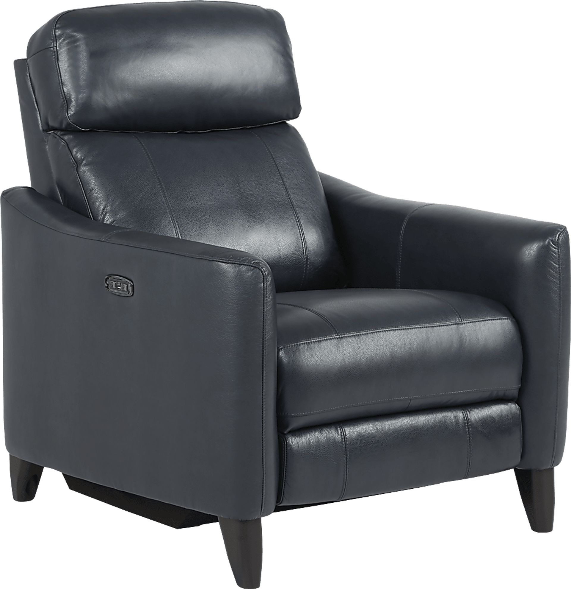 Arilio Navy Leather Dual Power Recliner - Image 1