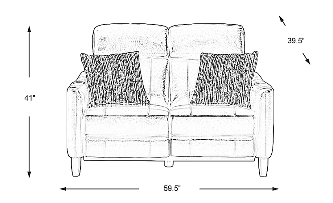 Arilio Navy Leather Dual Power Reclining Loveseat