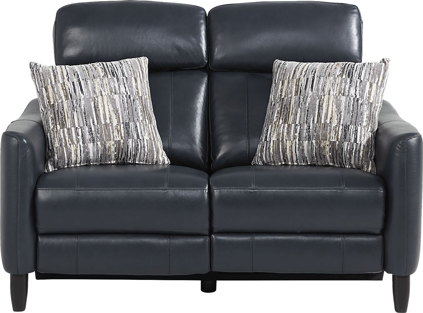 arilio navy leather dual power reclining sofa