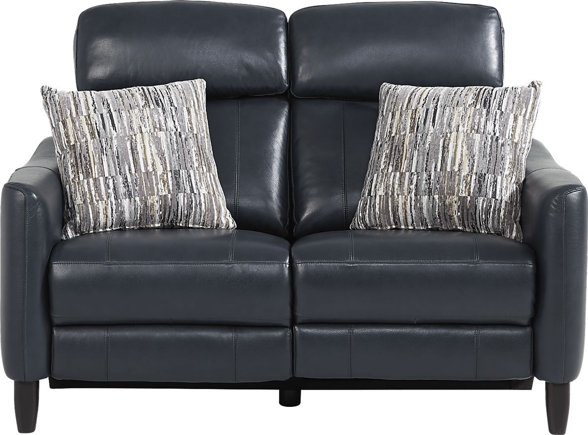 Luxe Black Leather Sofa Recliner