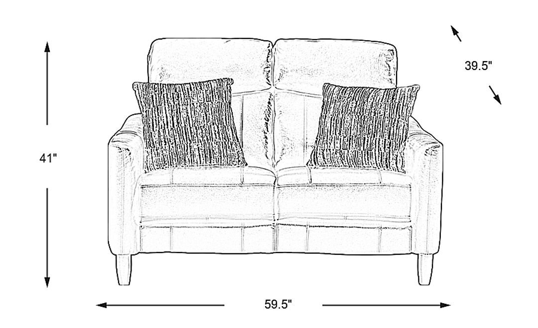 Arilio Leather Stationary Loveseat