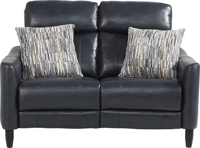 Arilio Navy Leather 2 Pc Living Room with Dual Power Reclining Sofa - Thumbnail - Image 3
