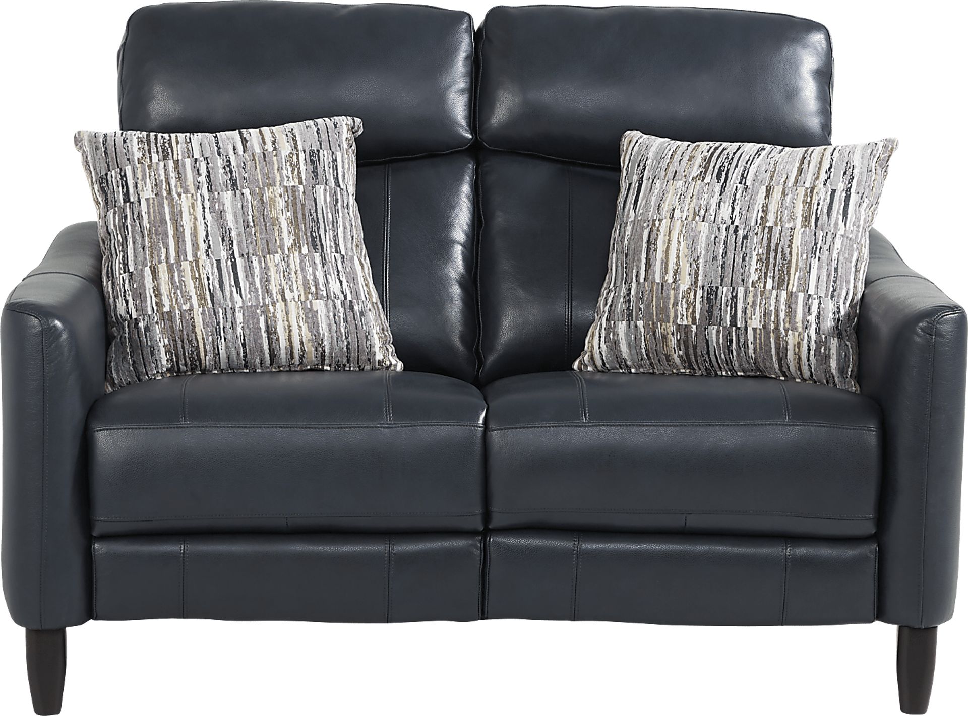 Arilio Navy Leather 2 Pc Living Room with Dual Power Reclining Sofa - Image 3