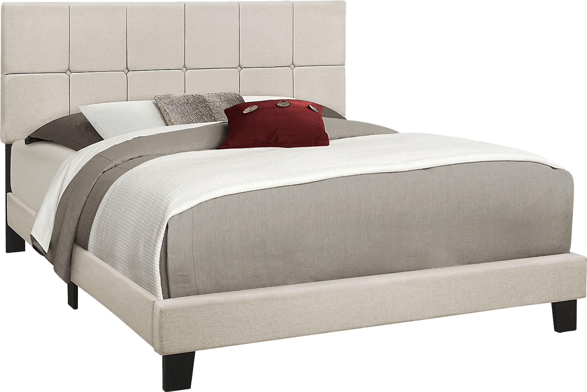Aripeka Beige Queen Upholstered Bed - Image 1