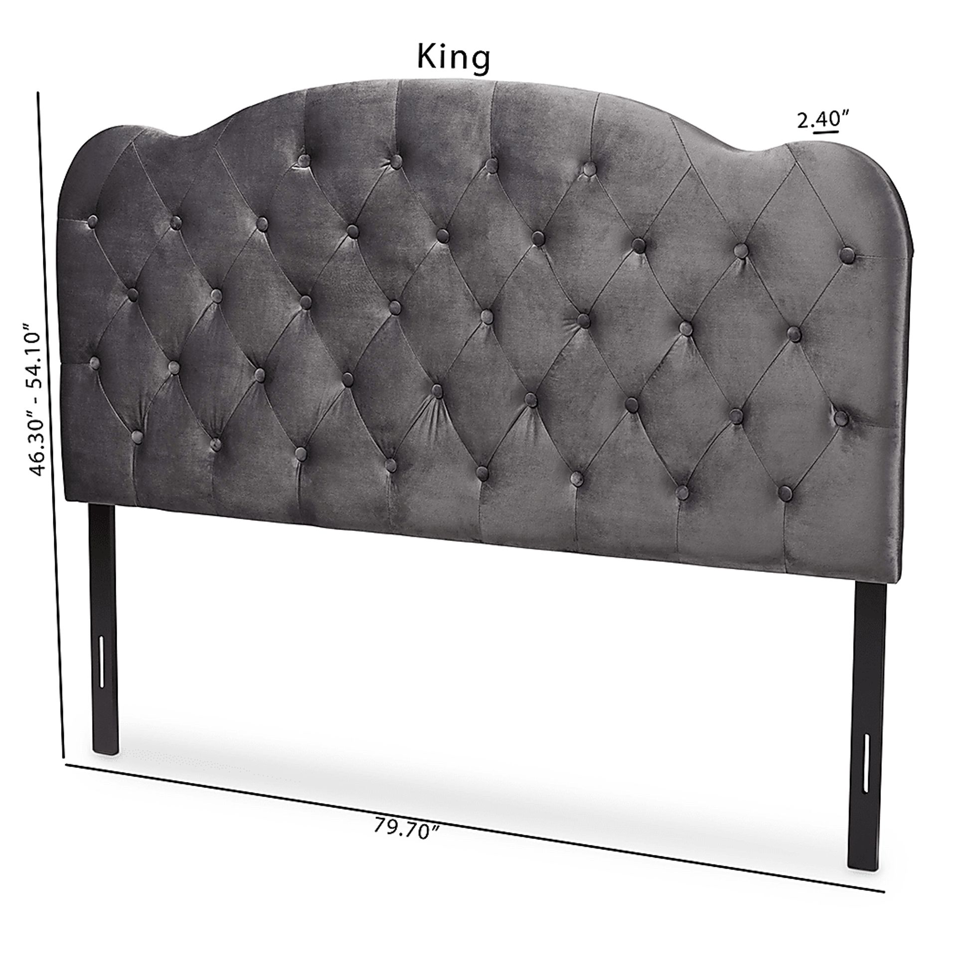 Aristocrate Gray King Upholstered Headboard - Image 5