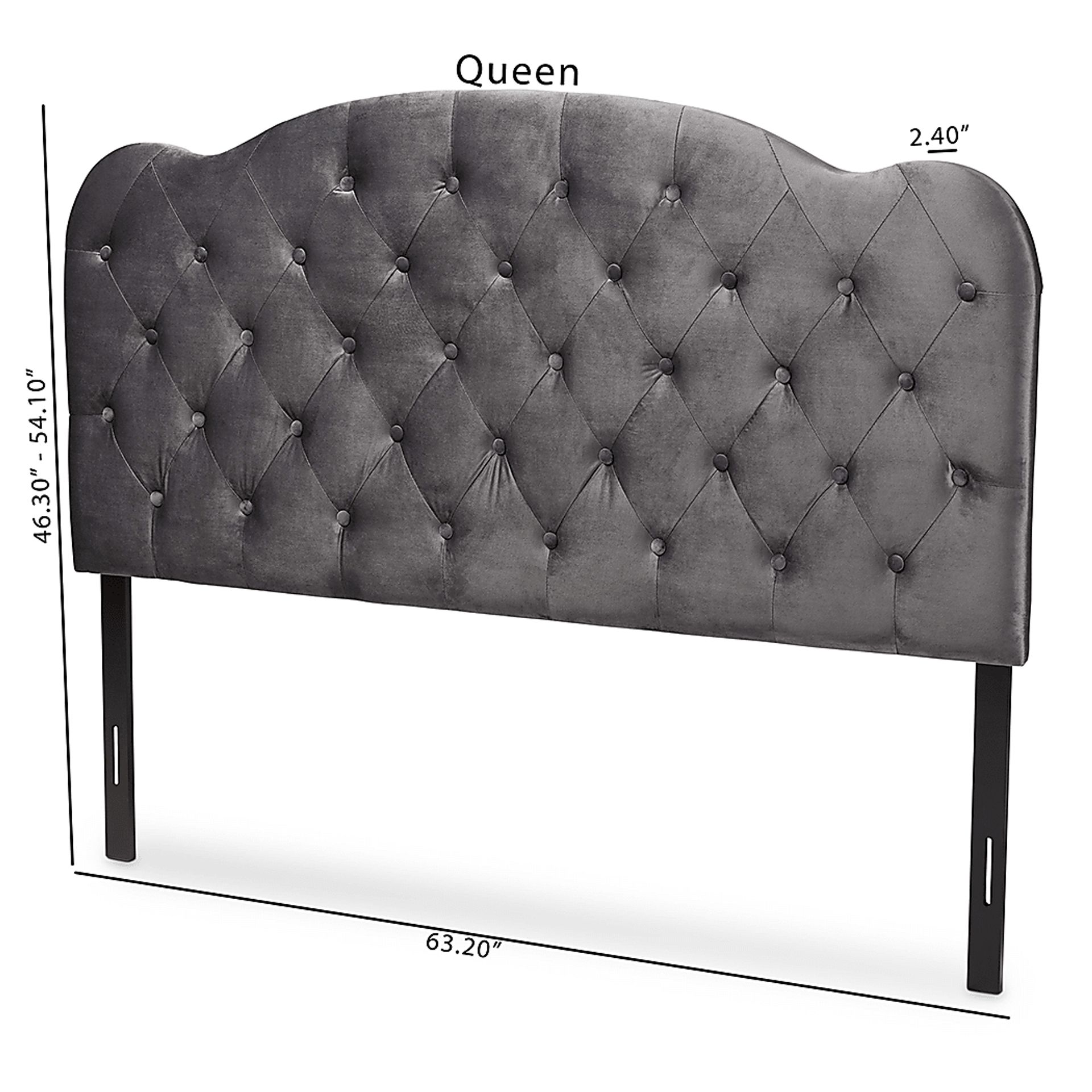 Aristocrate Gray Queen Upholstered Headboard - Image 5