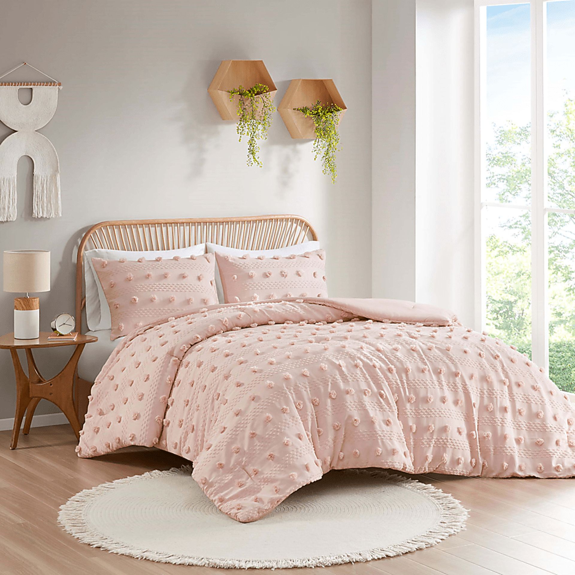 Baby pink twin comforter best sale