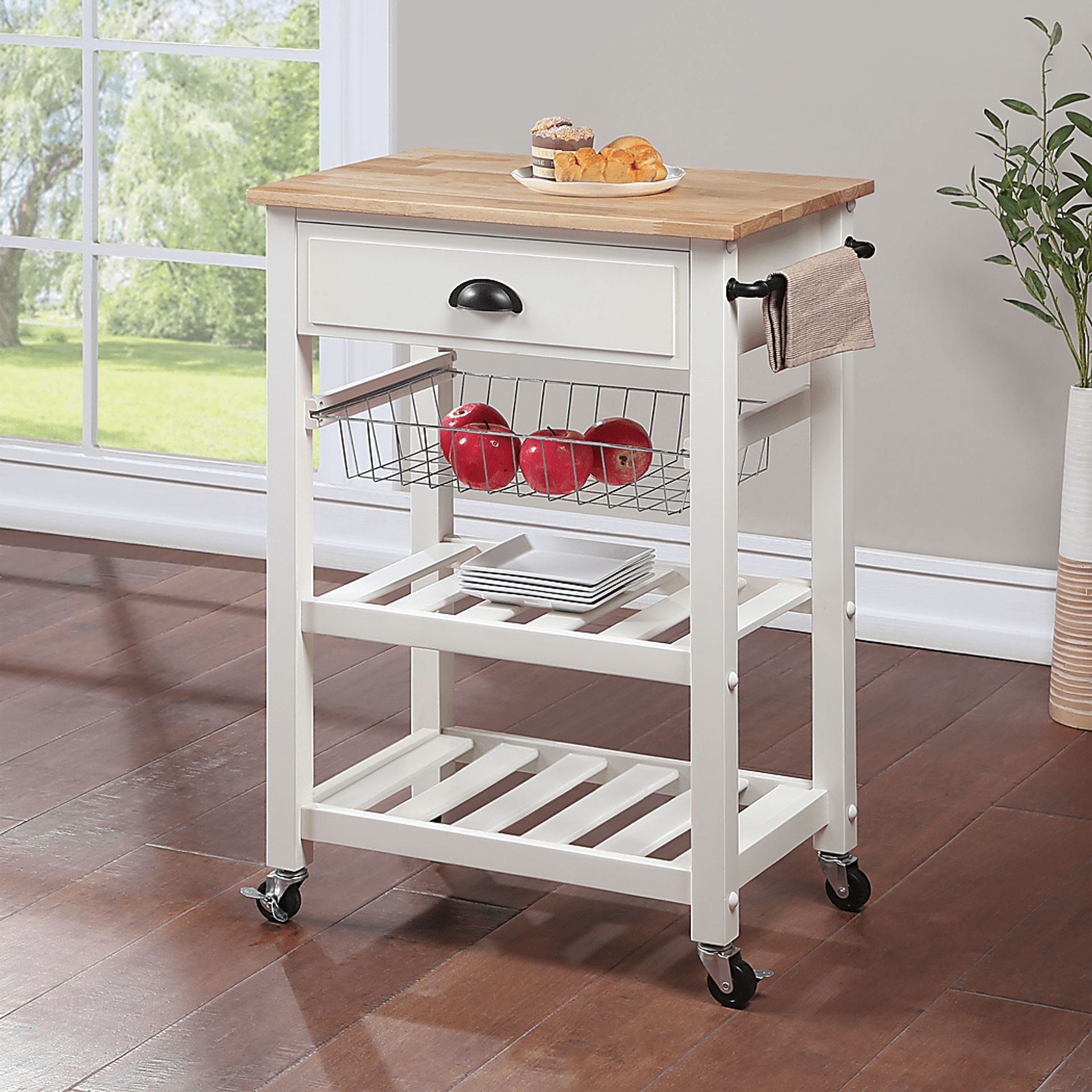 Ariyanna White Kitchen Cart - Image 2