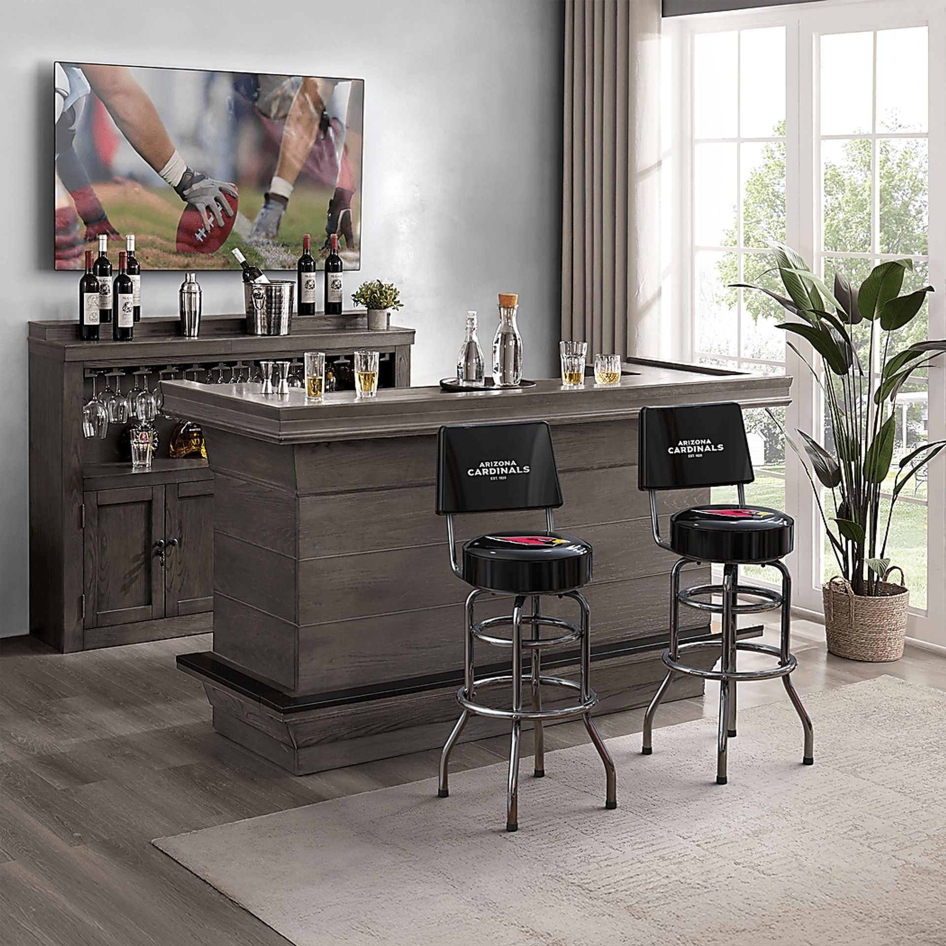 Arizona Cardinals Black Barstool - Image 2