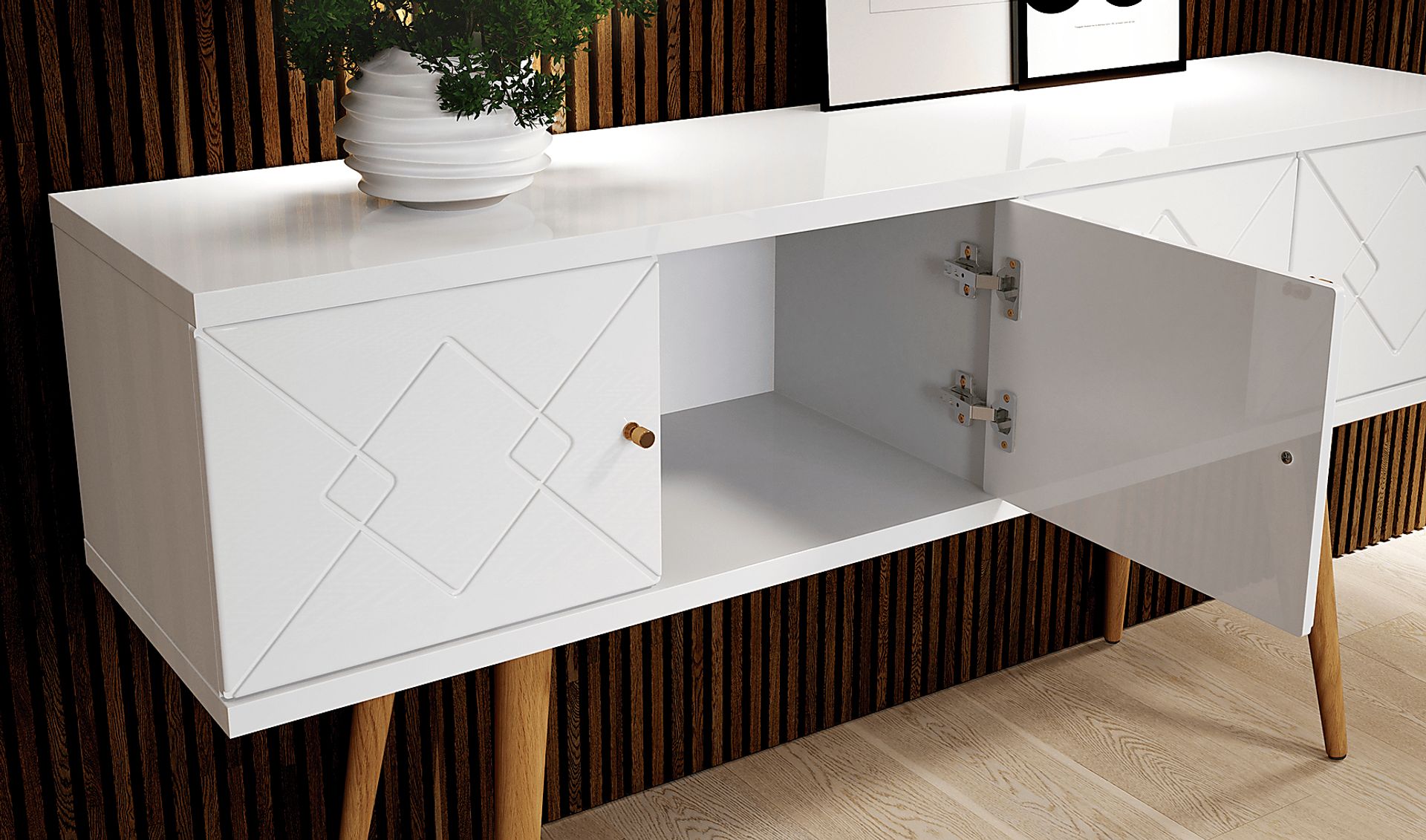 Arklet White 60 In. Console - Image 3