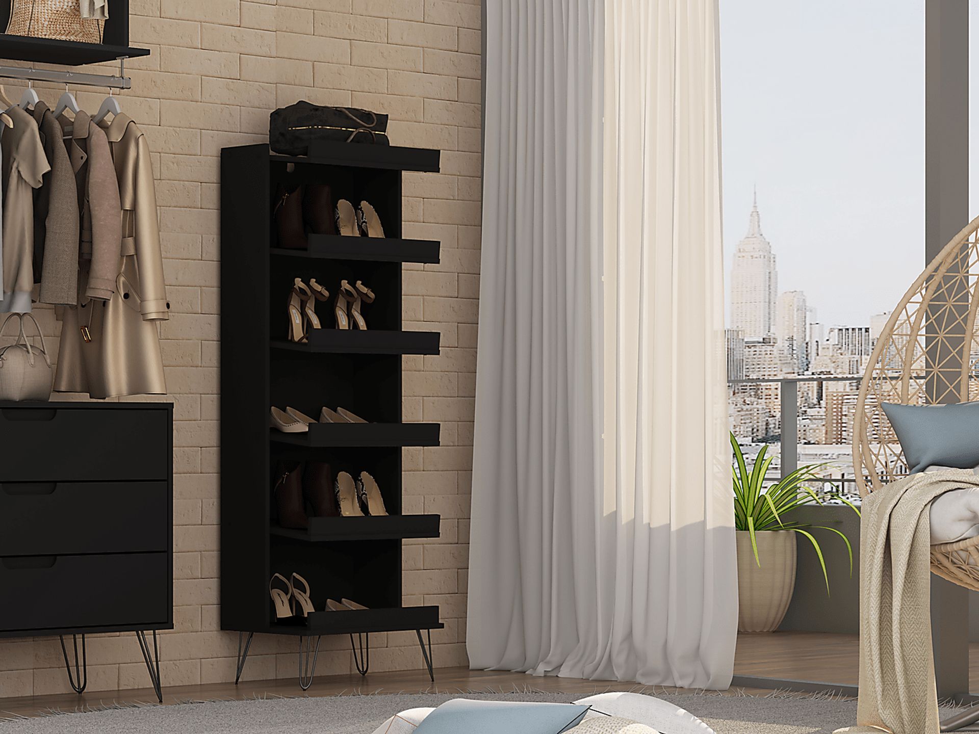 Arkose Black 2 Pc Shoe Rack - Image 9