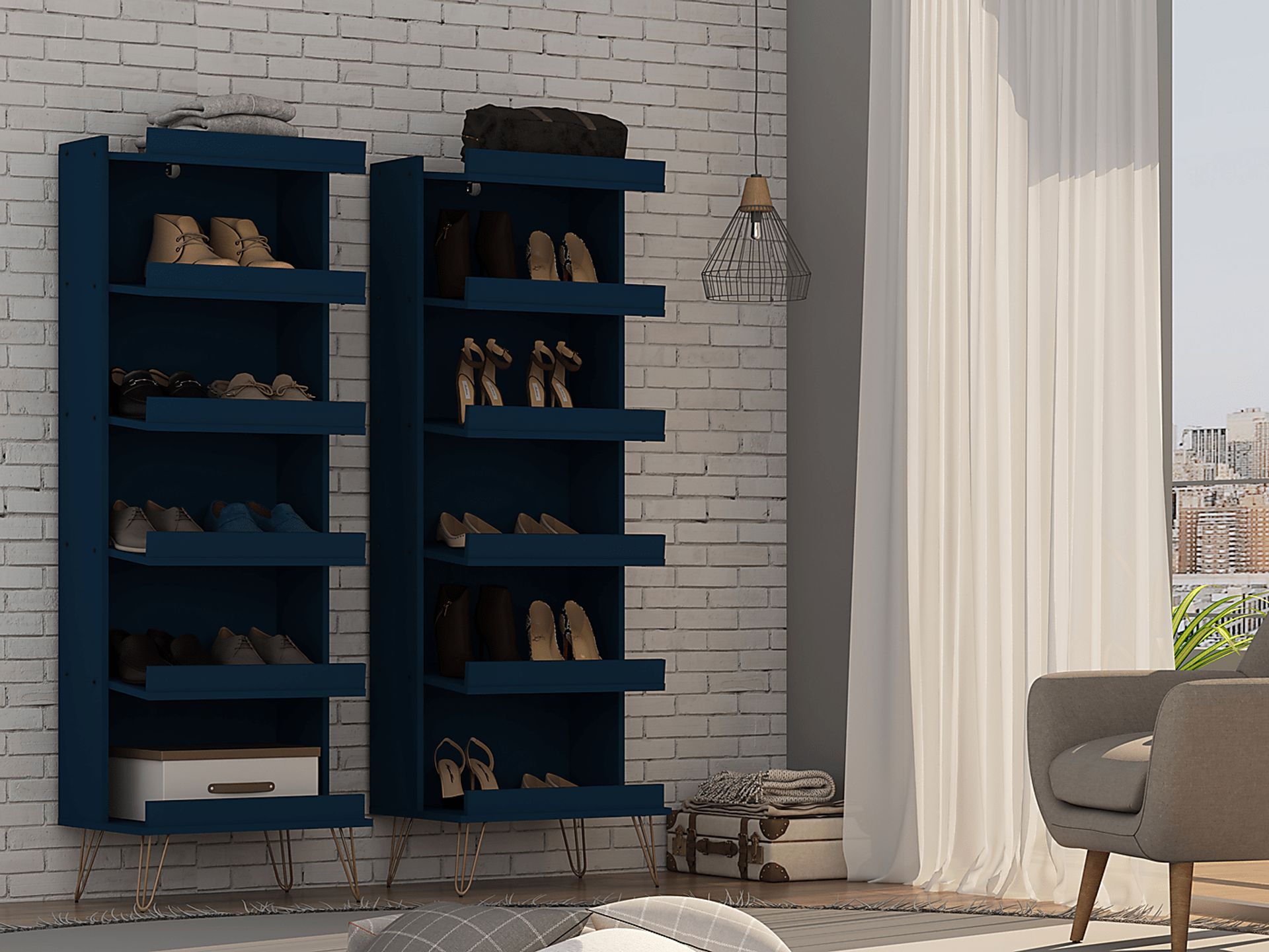 Arkose Blue 2 Pc Shoe Rack - Image 8