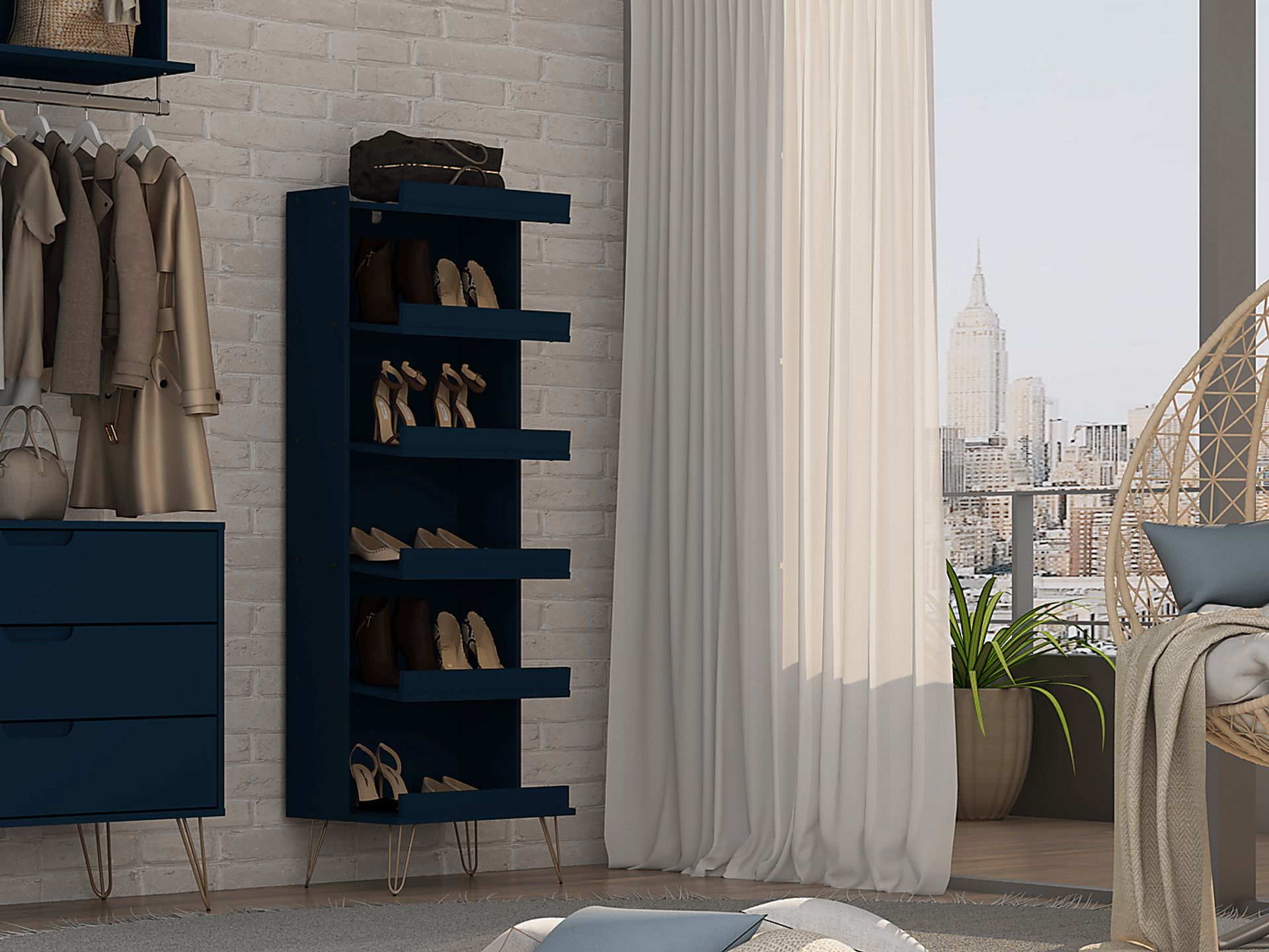 Arkose Blue 2 Pc Shoe Rack - Image 9