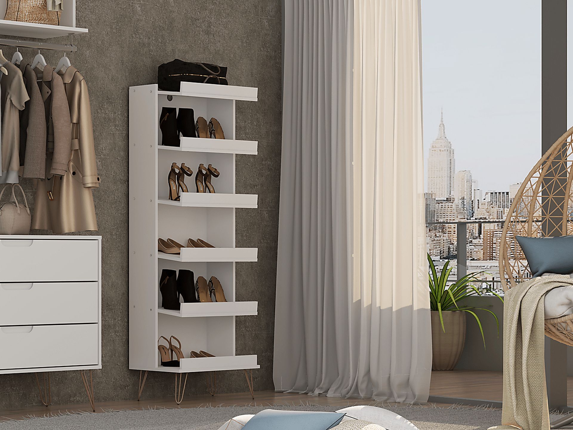 Arkose White 2 Pc Shoe Rack - Image 9