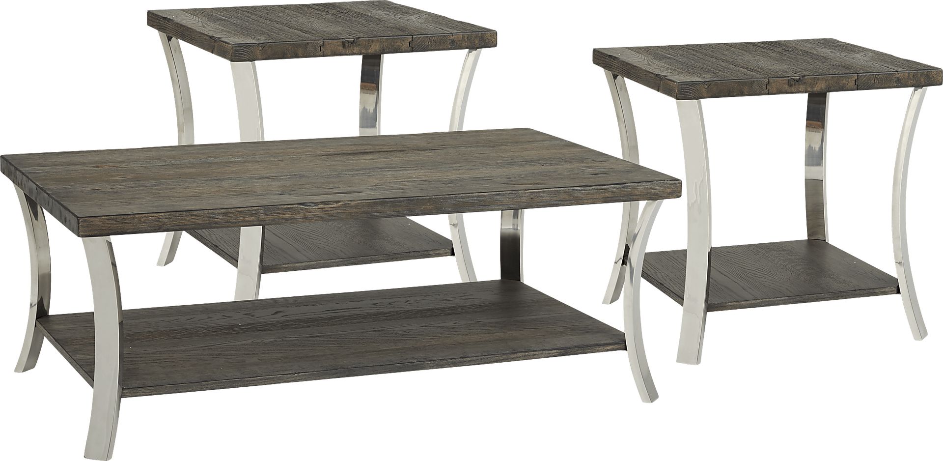 Arland Brown 3 Pc Table Set - Image 1