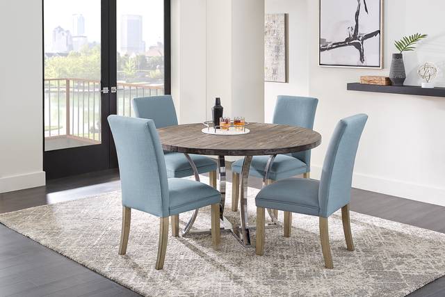 Arland Dark Brown Round Dining Table - Thumbnail - Image 2