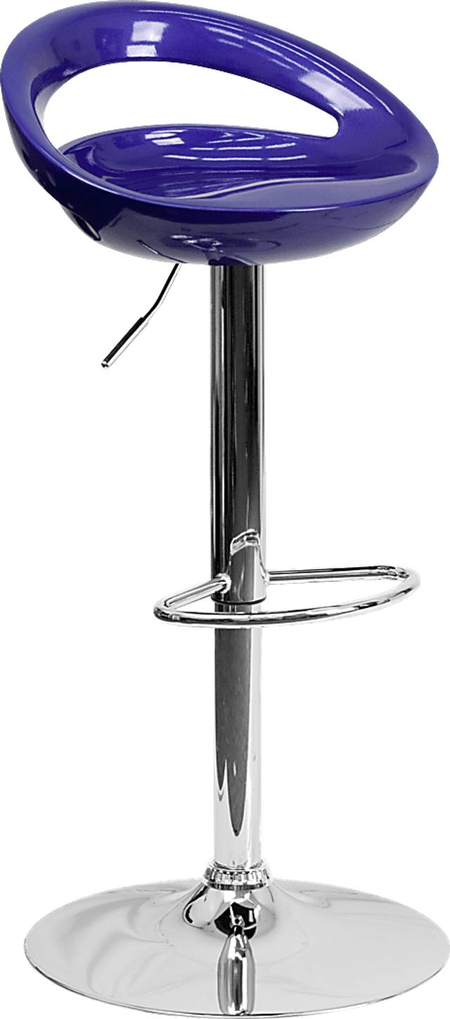Arley Blue Adjustable Swivel Barstool - Thumbnail - Image 1