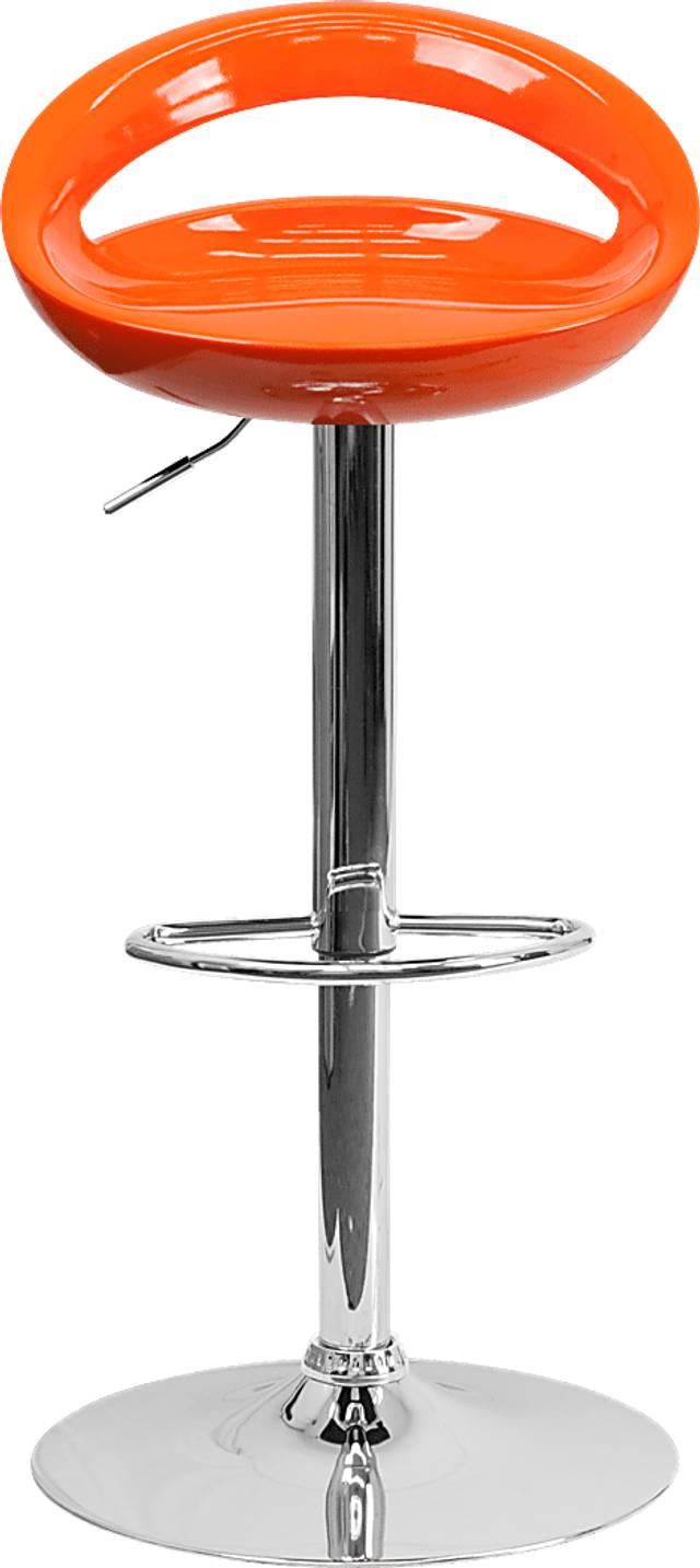 Arley Orange Adjustable Swivel Barstool - Thumbnail - Image 2