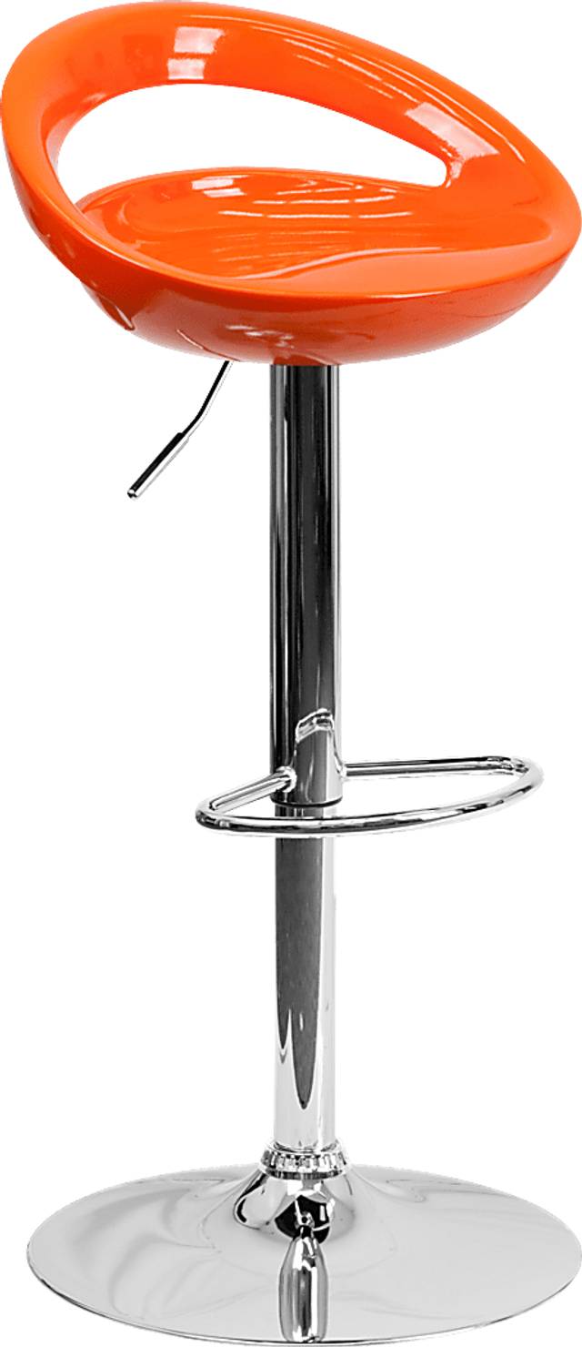 Arley Orange Adjustable Swivel Barstool - Thumbnail - Image 1