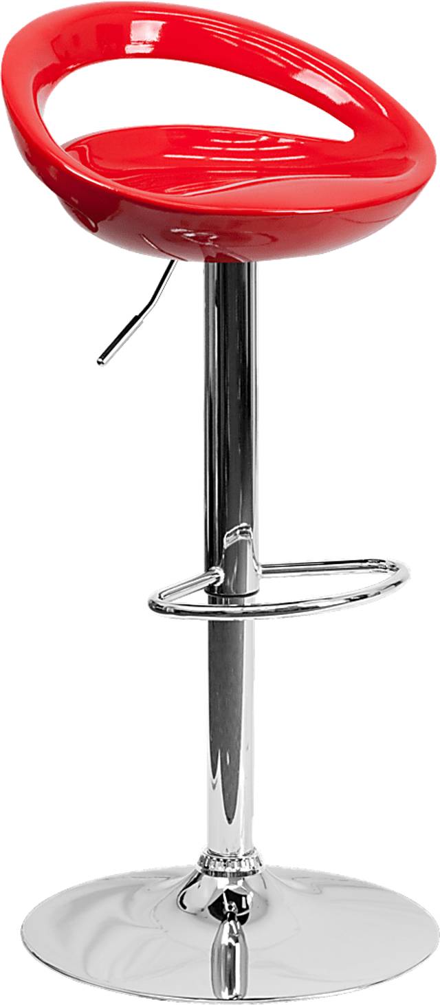 Arley Red Adjustable Swivel Barstool - Thumbnail - Image 1
