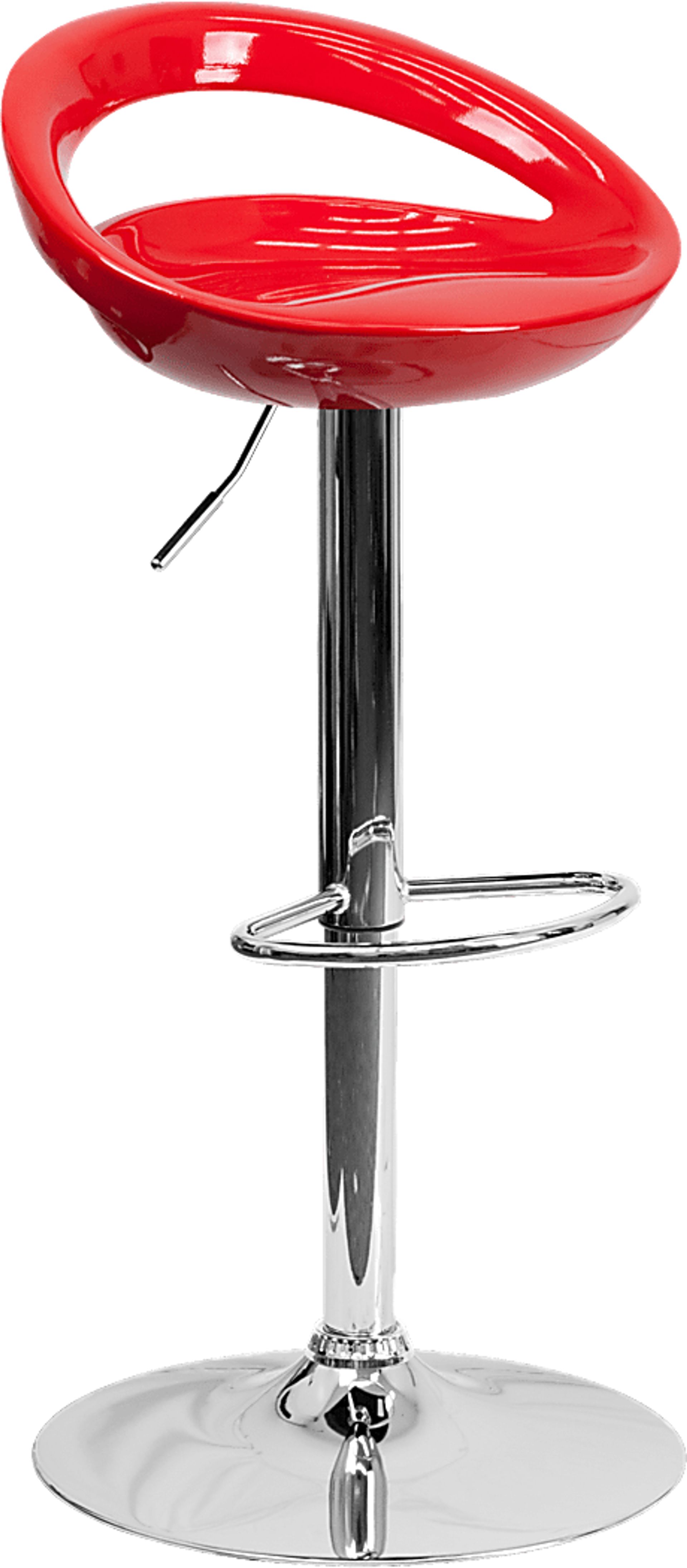 Arley Red Adjustable Swivel Barstool - Image 1