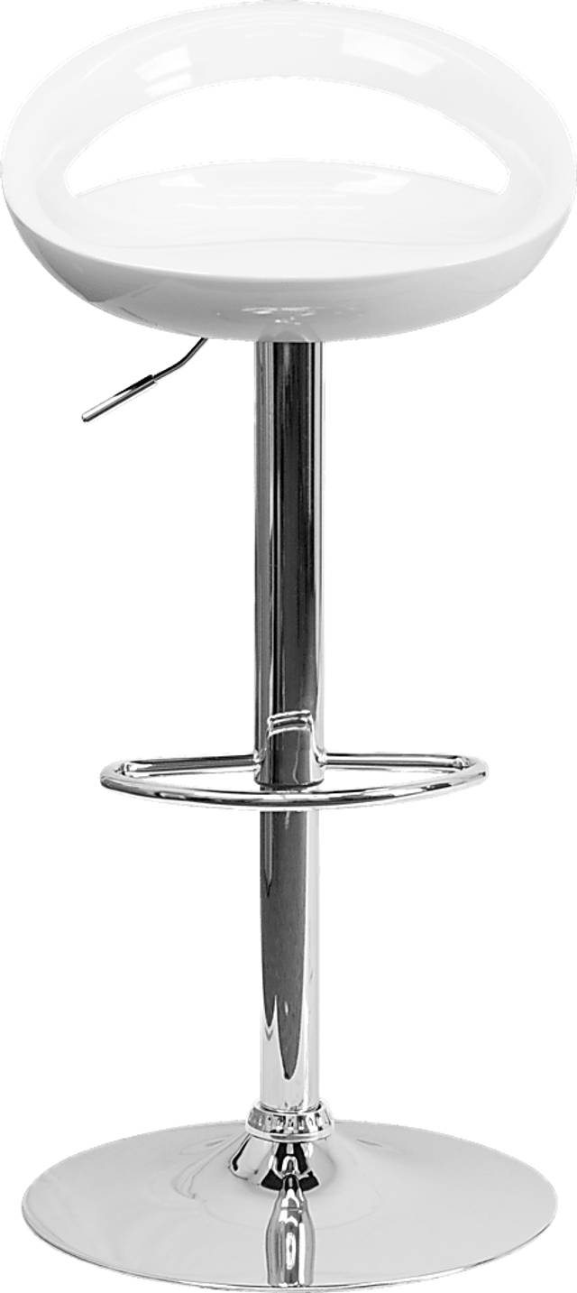 Arley White Adjustable Swivel Barstool - Thumbnail - Image 2