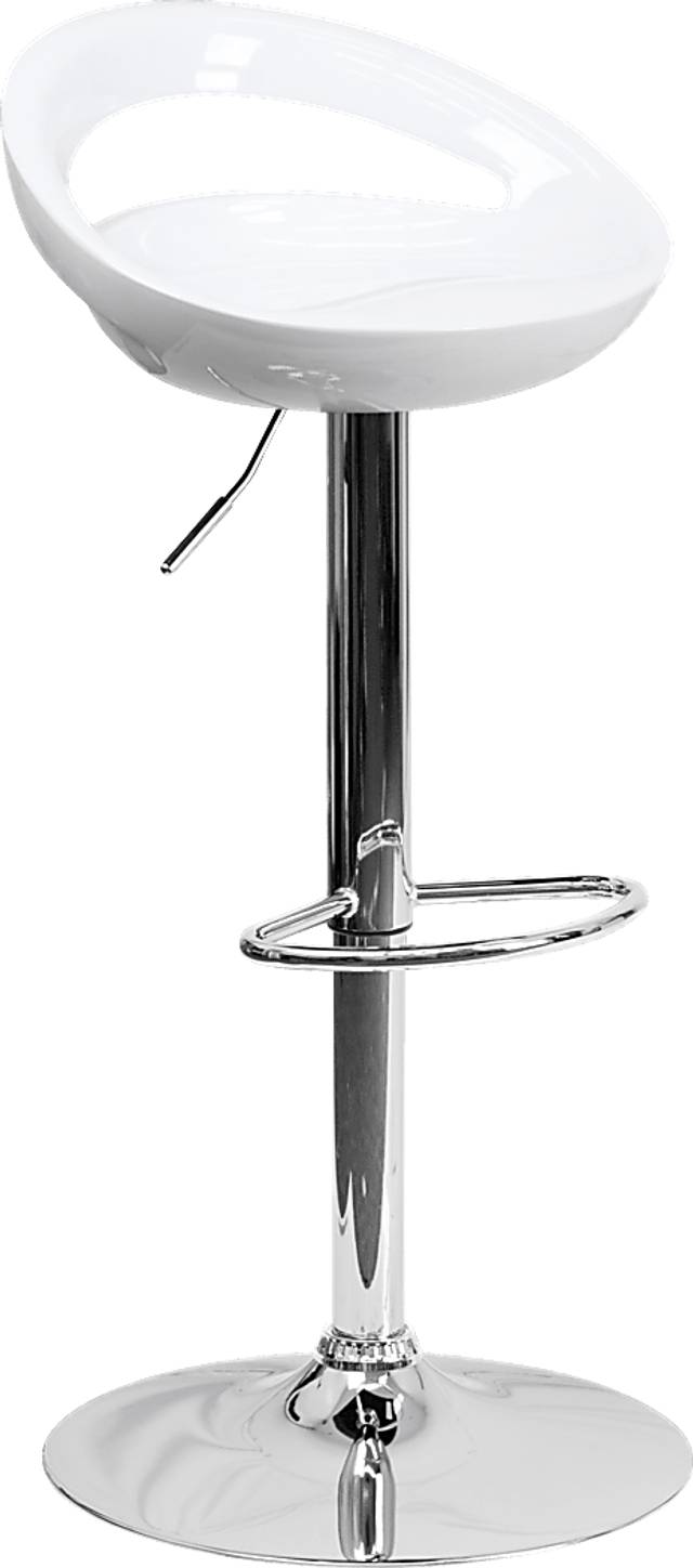 Arley White Adjustable Swivel Barstool - Thumbnail - Image 1