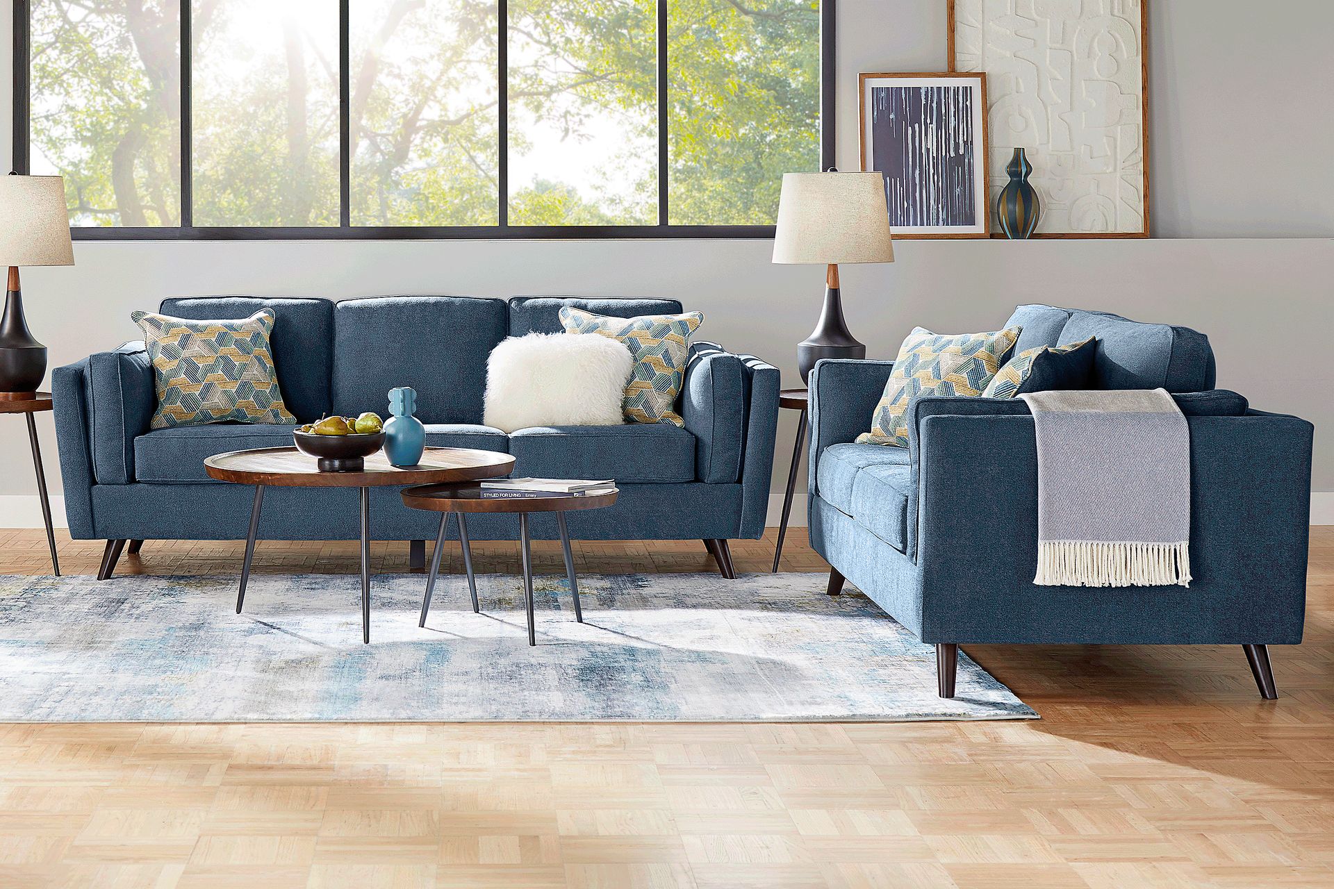 Arlington Denim 7 Pc Living Room with Sleeper Sofa - Image 1